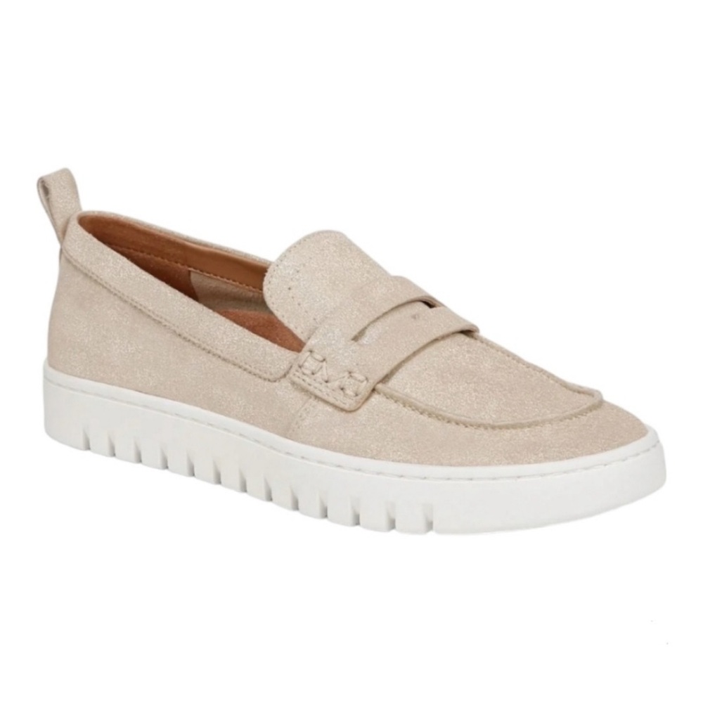 Vionic Gold Loafers with White Sole